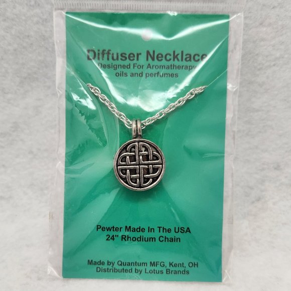 Pewter Diffuser Necklace. Design For Aromatherapy Oils/Perfumes.Made In USA #508 - Picture 1 of 8